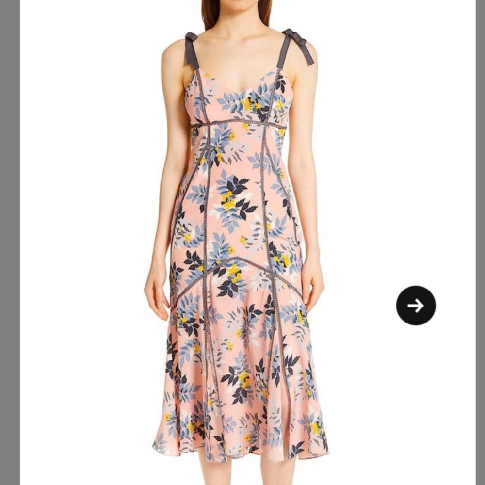 Brand New! CINQ A SEPT Pink Ainsley Silk Dress - Picture 4 of 7